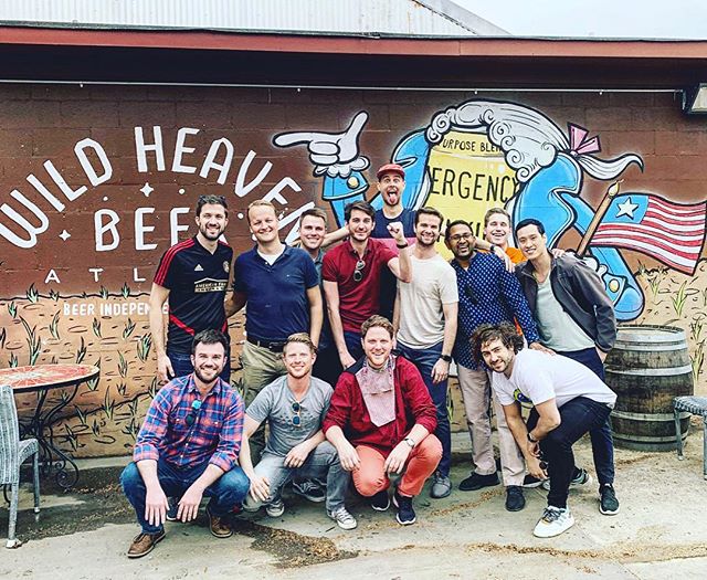 group infront of wild heaven beer company
