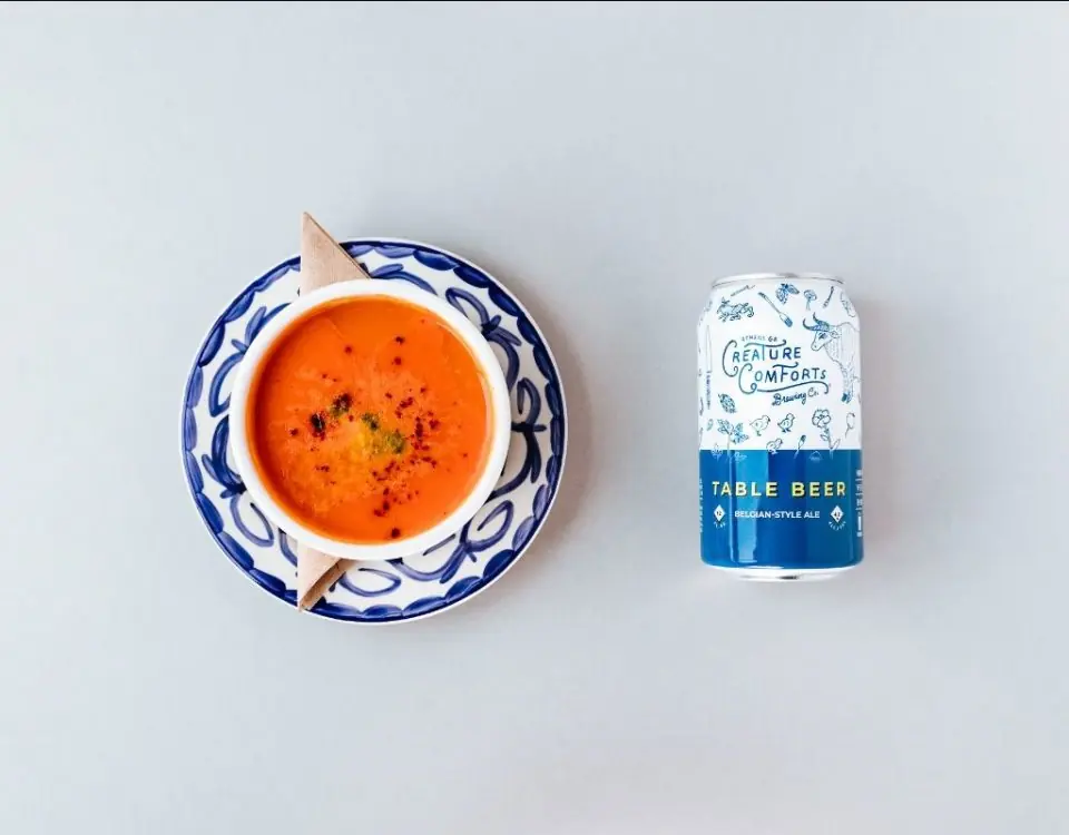 creature comforts table beer paired with soup