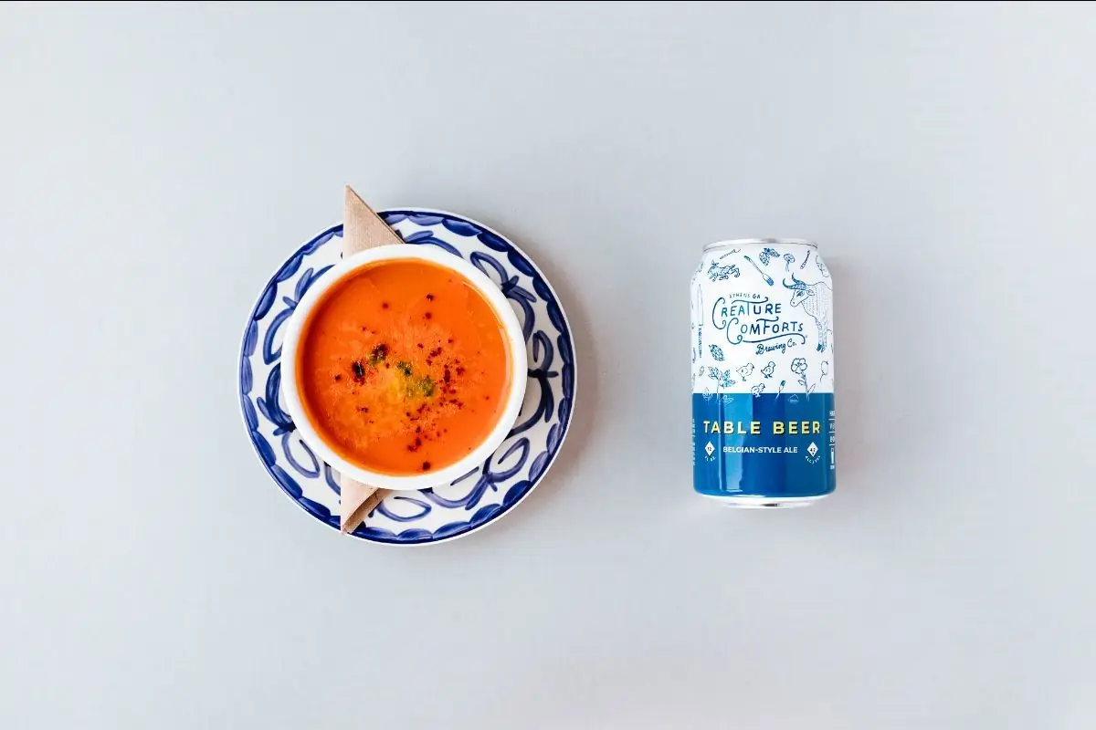 creature comforts table beer paired with soup